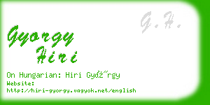 gyorgy hiri business card